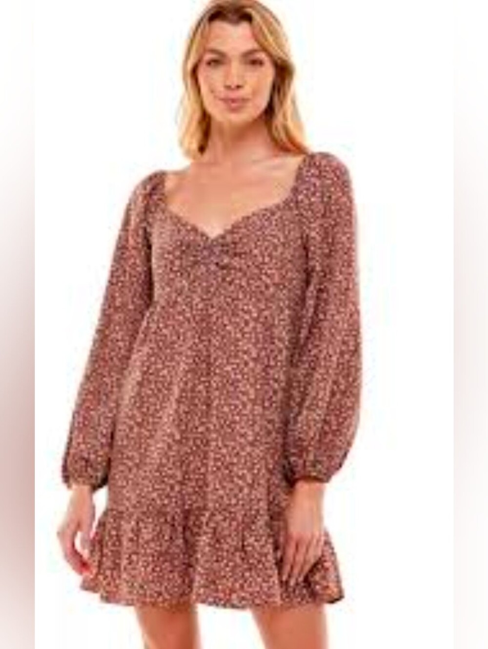 Lily Rose Mauve Floral Smocked Tunic Top